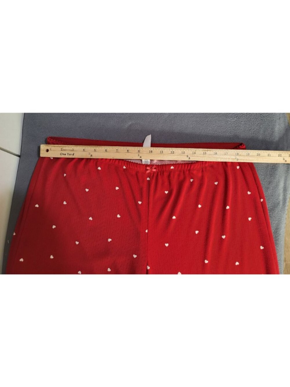 Auden Women's XXL Red with Hearts Pointelle Pajama Set Soft Loungewear Valentine - Picture 9 of 11